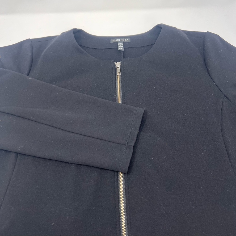 Eileen Fisher Travel Ponte Black Full Zip Jacket Size XL - Picture 4 of 8